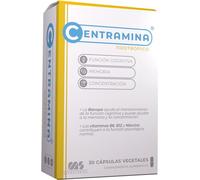 Centramina© | Nootropico con Ginkgo biloba, Bacopa, cafeina, colina, fosfatidil serina, teanina y vitaminas. Sin aditivos. Vegano. 30 Cápsulas
