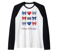 Centre Val De Loire Coquette Bow Girls Camiseta Manga Raglan