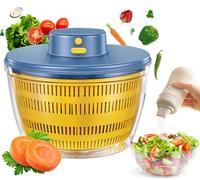 Centrifugador Automático de Ensalada, Inalámbrico Secadora de Ensalada de 4000 ml, de Gran Capacidad Centrifugadora de Lechuga, Rotación Automática Ensaladera para Servir, Escurridor rápido