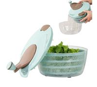 Centrifugador de ensalada con tapa, 5 litros, doble capa, escurridor de verduras con doble orificio de drenaje, ayudante de cocina, secador de ensalada para lavar y secar ensaladas,