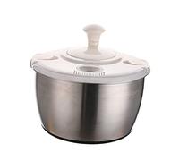 Centrifugador de ensalada de acero inoxidable - Lavadora grande de verduras con cuenco, limpiador de lechuga y secadora para frutas y ensaladas