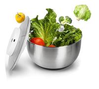 Centrifugador eléctrico de acero inoxidable de 4,8 L con carga USB para lavar y secar verduras y ensaladas, colador de frutas y spinner
