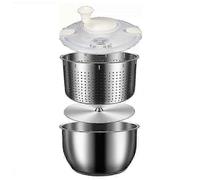 Centrifugadora de ensaladas grande de 6 l para verduras, frutas y pasta, de acero inoxidable