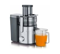 SEVERIN Licuadora eléctrica con recipiente, tubo de llenado XXL y 2 velocidades, licuadora extractora de 1,1 L de zumo y 2,5 L de pulpa, extractor de zumo de 800W, negro, ES 3570