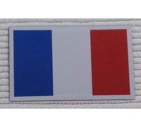 Centro Bordado Patch-Toppa microricamada de HD/Jacquard (Alta definición), Bandera Francesa termoadhesiva, Micro Hilo, Dimensiones: 4,3 x 7 cm. Fabricado en Italia.