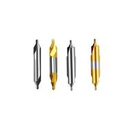 Centro Brocas HSS Juego de brocas centrales HSS tipo A y B Guía de broca central de acero inoxidable M35 de cobalto de 60 grados 1-6 mm(A5 M35 handle12,Piece10)