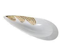 CENTRO CERÁMICA BLANCA/DORADA 28X12X9CM