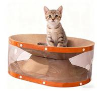 Centro de Actividades para Gatos, túnel de Juego Interactivo con diseño de Dos Niveles y cojín extraíble, para Que los Gatos de Interior Puedan arañar, Descansar y Explorar con Seguridad