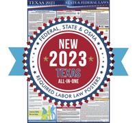CENTRO DE AUDITOR A DE CUMPLIMIENTO 2023 Cartel de las Leyes Laborales Estatales y Federales de Texas - Cumple con las normas de OSHA en el lugar