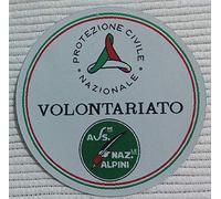 Centro de Bordado Patch-Toppa microrrevestida de HD/Jacquard (Alta definición), Logotipo voluntario Alpini termoadhesivo, Micro Hilo, diámetro: 9 cm, Fabricado en Italia