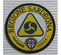 Centro de Bordados Patch-Toppa micrororizada de HD/Jacquard (Alta definición), región Cerdeña, protección Civil, termoadhesivo, Micro Hilo, diámetro: 7 cm, Fabricado en Italia