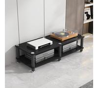 Centro de entretenimiento de esquina con gabinete multimedia estéreo pequeño soporte de audio para oficina en casa y teatro, color negro (30 cm)