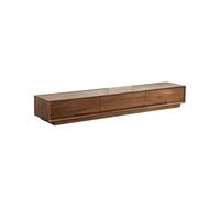 Centro de entretenimiento rústico madera maciza 180 cm, mueble suelo sencillo nogal negro for sala estar, almacenamiento ideal for hoteles y hostales Mueble de TV para Dormitorio(210x40x30cm)