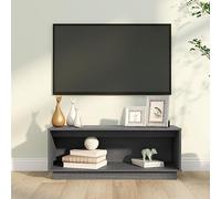 Centro de entretenimiento Unidad de Centro de Entretenimiento en el Hogar Centro de Entretenimiento en el Salón Dormitorio Mueble de TV Gris 90 x 35 x 35 cm Madera maciza de pino Adecuado para Salón