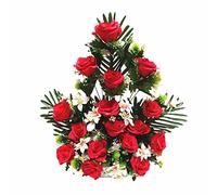 Centro de Flores Artificiales para Cementerio e Iglesia. Todos los Santos. (Rojo 4)