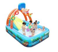 Centro de juegos inflable - Piscina inflable para niños | Canasta de baloncesto para piscina para niñas, piscina infantil fiestas acuáticas en el jardín