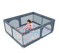 Centro de juegos para bebés extra grande con valla cuadrada resistente con malla transpirable de almacenamiento de seguridad para jugar en el hogar y al aire libre para niños pequeños