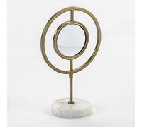 CENTRO DE MESA 22X13X36 ESPEJO/MARMOL BLANCO/METAL DORADO