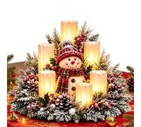 Centro de mesa de Navidad, decoración luminosa, sin llama | Elegante para Navidad para interiores, estilo rústico, hogar, oficina, dormitorio, cuna, invierno