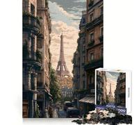 Centro de París para Adultos Rompecabezas de 1000 Piezas Actividad para Mejorar la Memoria y el Tiempo Libre Bordes limpios Un Regalo estupendo (38x52cm)