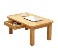 Centro Japonesa Pequeña con Cajón, Mesa de Suelo de Bambú para La Hora Del Té, Trabajar, Estudiar y Ahorrar Espacio en Tu Dormitorio con Tatami de Estilo Japonés(120x50x52cm/47x20x20.5in)