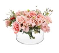 Centro Mesa Floral De Acrílico - Centro De Mesa Floral para Mesa De Comedor, Florero Acrílico Transparente con 12 Agujeros, Floreros Modernos Florales Decorativos Redondos para Centro De Mesa, Decora