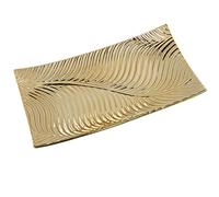Centro Rectangular de cerámica en Dorado 35x20x6cm