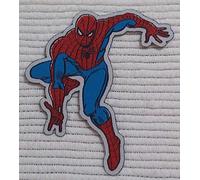 Centro Ricami Parche Toppa Microricamata en HD/Jacquard (Alta Definizione) Spiderman Adhesivo térmico, Micro Alambre, Dimensioni : H.cm.8,3 X L. cm.7,5 - Made in Italy