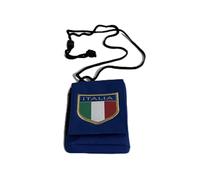 CENTRO RICAMI RICAMIFICIO INDUSTRIALE ITALIANO DAL 1989 Soporte para Smartphone con Logotipo Bordado, 100% poliéster 600d, Azul, Dimensiones: 16 x 10 x 2 cm