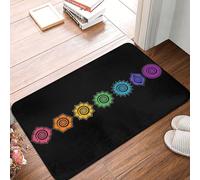 Centros De Energía Cósmica De Los Chakras Felpudo De Bienvenida Divertidos Tapete para Puerta Antideslizante Alfombra Puerta para Trasera Delantera Jardín Interior 40X60 Cm