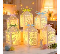 Centros de mesa de Pascua para mesa, huevos de Pascua, conejito de papel, farolillos de papel, decoración de mesa para Semana Santa, hogar, interior y exterior, suministros de fiesta de conejo de