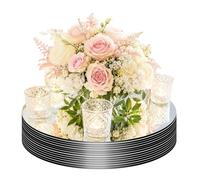 Centros de mesa redondos de 2 mm de grosor para decoración de mesas, acrílico de 12 pulgadas, 7 piezas de centro de mesa de espejo circular, bandeja de espejo, placa de vela, centro de mesa para