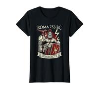 Centurión con Casco Romano, Guerrero Romano del Arte Grunge Camiseta gráfica económica, Mujer, Negro, M