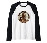Centurión con Casco Romano, Guerrero Romano del Arte Grunge Camiseta Manga Raglan