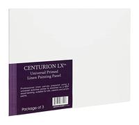 Centurion Paneles de lino con imprimación acrílica universales, panel de lino con imprimación acrílica para todo tipo de medios, paquete de 3 para aceites, acrílicos, aceites mezclables con agua y más. - 11 x 14 pulgadas