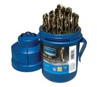 Century Drill & Tool 26529 Pro Grade Cobalt Drill Pod Set U.S.A. 1/16" a 1/2" por 64Ths, 29 piezas