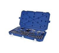 Century Drill & Tool - 98958 Juego de machos y troqueles fraccionales de acero al carbono, juego de herramientas de 58 piezas - Kit de herramientas para aplicaciones de corte manual, construcción