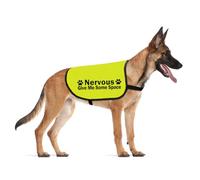 CENWA Chaleco para Perro nervioso ansioso Give Me Some Space - Chaleco de Alerta, Eslogan de Advertencia, Chaleco de Rescate para Perros ansiosos, Regalo (Give Space Nervous M)