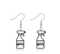 CENWA Pendientes espeluznantes para amantes del crimen, asesinato de sangre, Acero inoxidable, Sin piedra preciosa