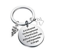 CENWA Vet Recepcionista Regalo Un Verdaderamente Grande Veterinario Recepcionista es difícil de encontrar Llavero Asistente Veterinario Vet Enfermera Regalo