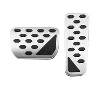 Cenxii Almohadillas Pedales Cubiertas De Pedales Acero Inoxidable para Jeep, para Grand, para Cherokee L, para WL LHD AT, Sin Taladro, Reposapiés Opcional Pedales Coche(2Pcs AT Without Rest)