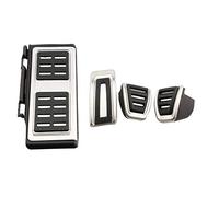 Cenxii Almohadillas Pedales Cubiertas Pedal Antideslizantes Acero Inoxidable para Golf 7 para Mk7 para GTI para Lamando para Polo AT MT, Sin Taladro, LHD, RHD Pedales Coche