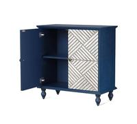 Cenz-888 Aparador rústico Gabinete de Almacenamiento Tallado con Dos Puertas y Estante Ajustable, aparador de Madera Antigua, credenza de gabinete con Acento rústico for Sala de Estar Aparador