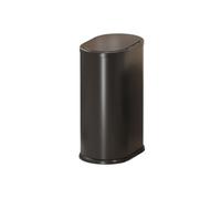 Cenz-888 Cubo de Basura Cubo de basura 6 litros con tapa, diseño ovalado, acero inoxidable. Ideal for cualquier cocina, baño, oficina o hogar(Negro)