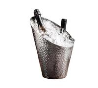Cenz-888 Cubo de Hielo Cubitera de Acero Inoxidable con Apertura Inclinada for Acampar para Fiestas y Bar(Silver)
