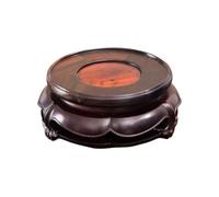 Cenz-888 Soporte para plantas Base giratoria for bonsái redonda con escultura en relieve, soporte de exhibición ramas rojizas y ácidas(Grande)