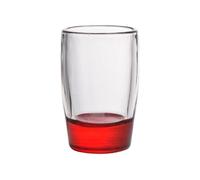 Cenz-888 vasos de agua Vaso de chupito con base de color, 1,5 oz. Vasos transparentes de base gruesa for whisky, tequila, vodka, licores y aguardientes. para la cocina del hogar(Red)