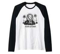 CEO de Chill Lion Funny Boss Coworker Humor Camiseta Manga Raglan