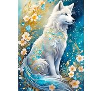 CEOVR 5D Diamond Painting Kit Completo,Zorro y Flor DIY Kit Diamond Painting Animal 5D Kit de Pintura de Diamante 30x40 cm Pintura Cuadro Diamante,Regalo para Amigos