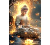 CEOVR Buda Diamond Painting Kits,Pintura de Diamantes Arte 30x40cm,Buda Bajo un Árbol Diamond Art Kits Adulto Principiante